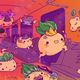 A turnip jumps over other turnips on public transit in Turnip Boy Commits Tax Evasion on Xbox Game Pass.